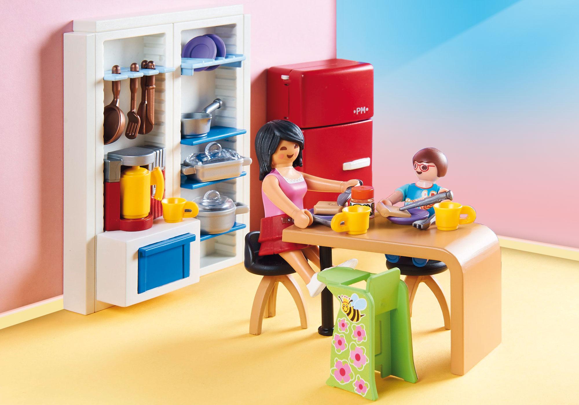 playmobil dollhouse family kitchen