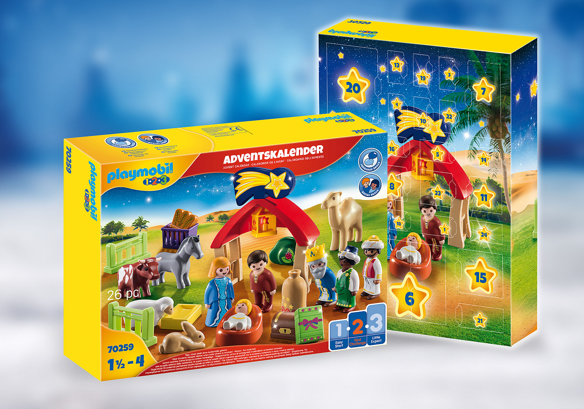 1 2 3 Adventskalender Weihnachtskrippe