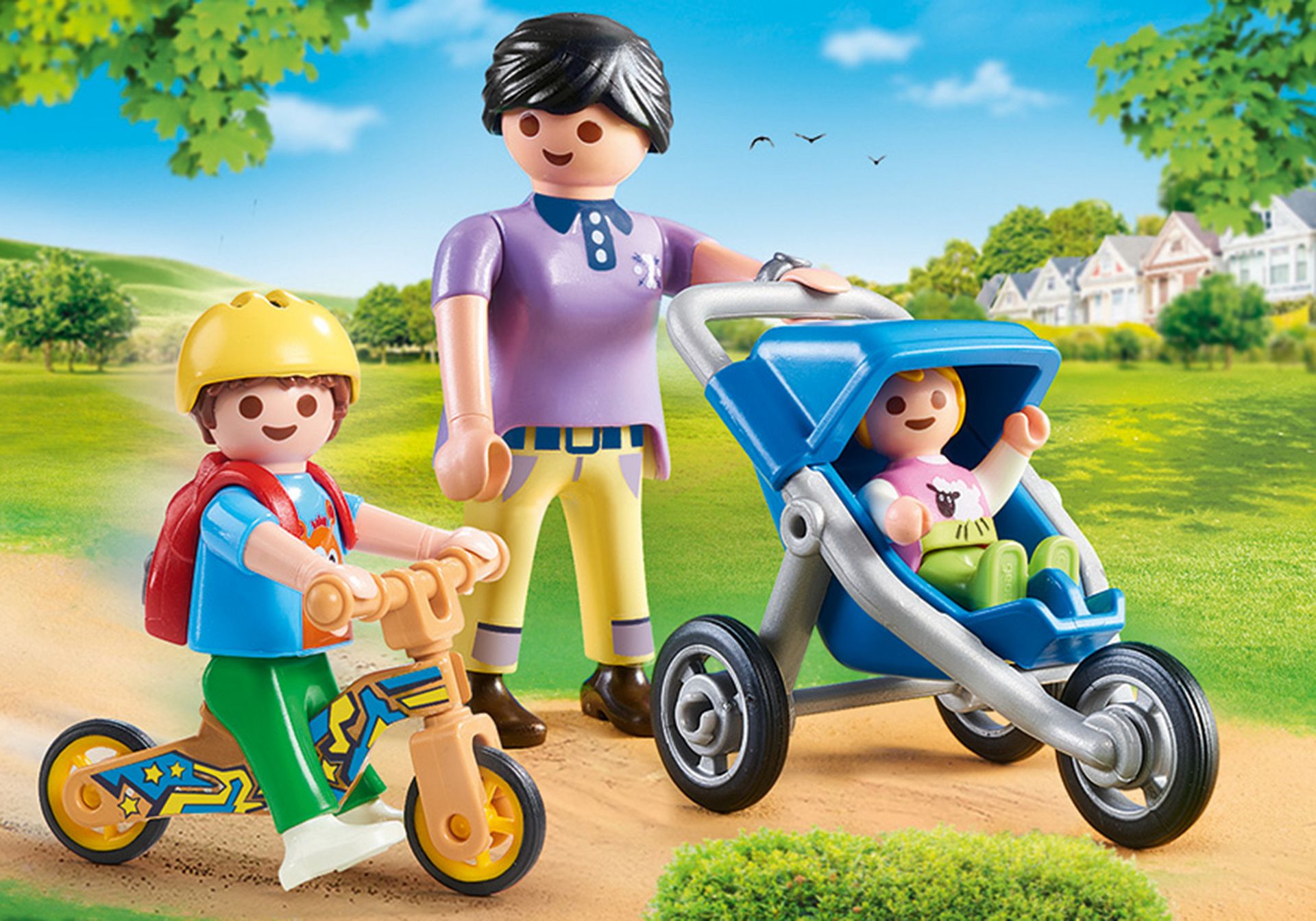 2 x Baby mit Kinderwagen Buggy Playmobil Figuren 