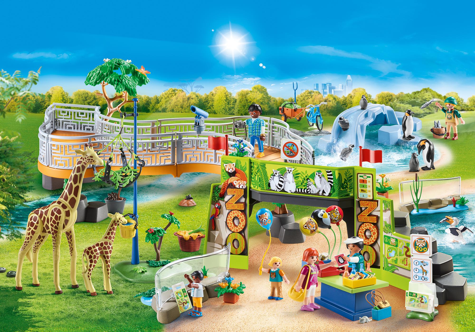 parc animalier avec visiteurs playmobil