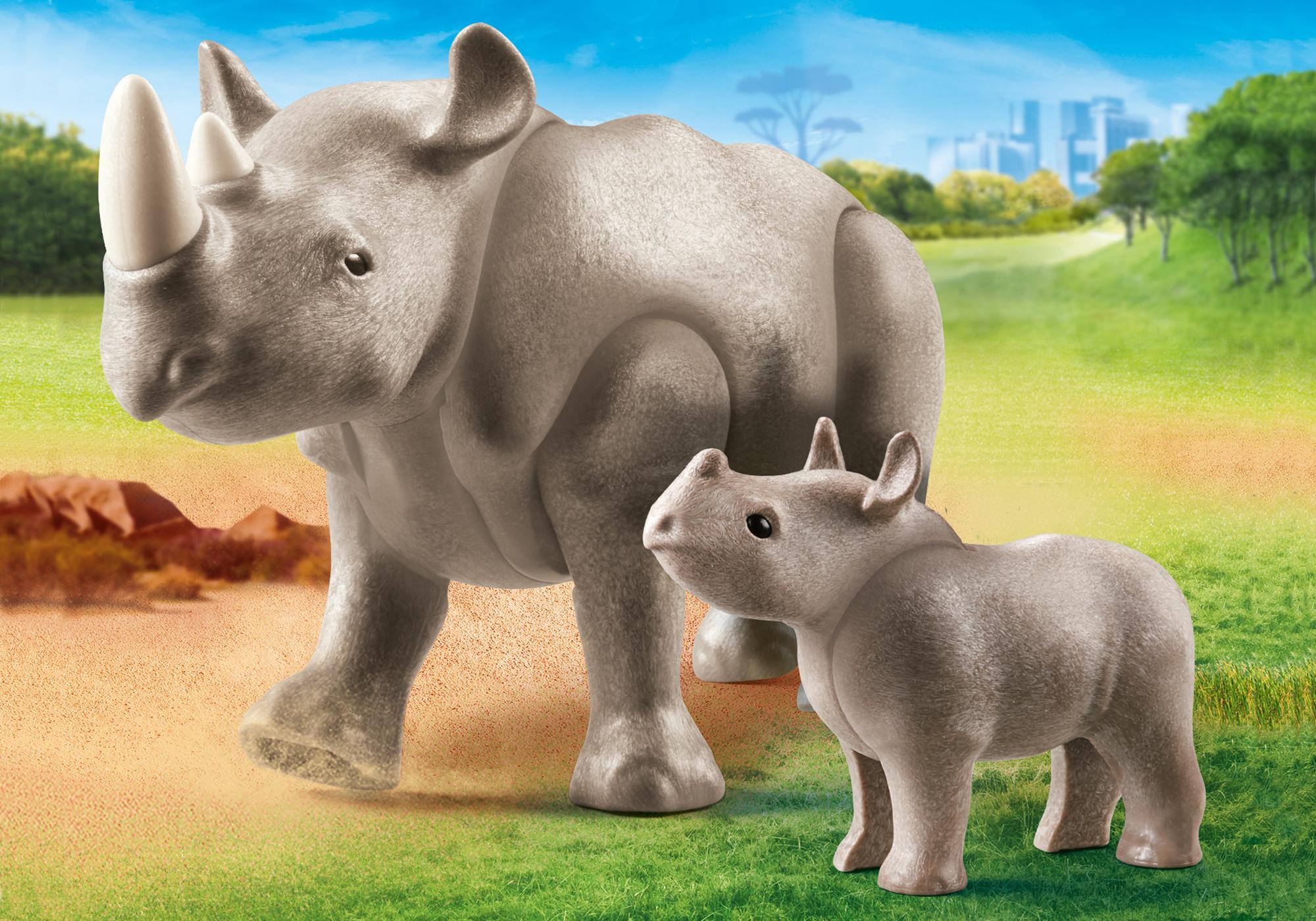 playmobil rhino with baby