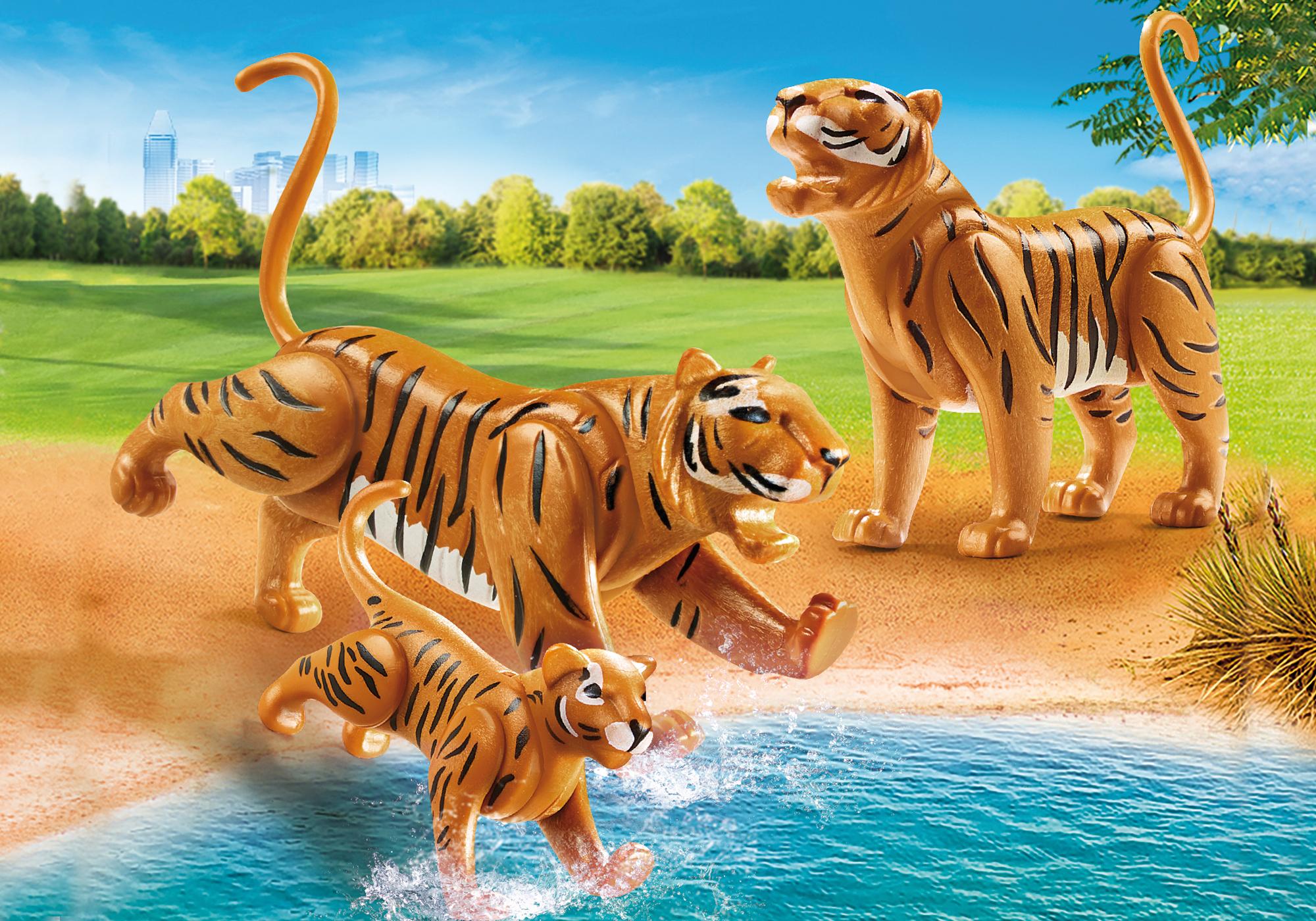 70359 Couple de tigres avec b&eacute;b&eacute; 