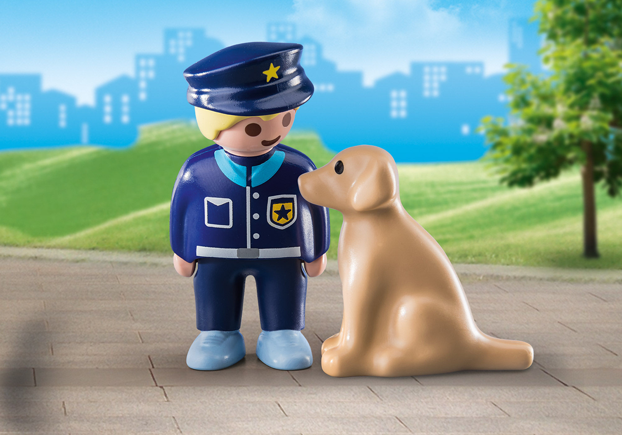 Vintage Playmobil Police Figures, Police Dog and Police Car