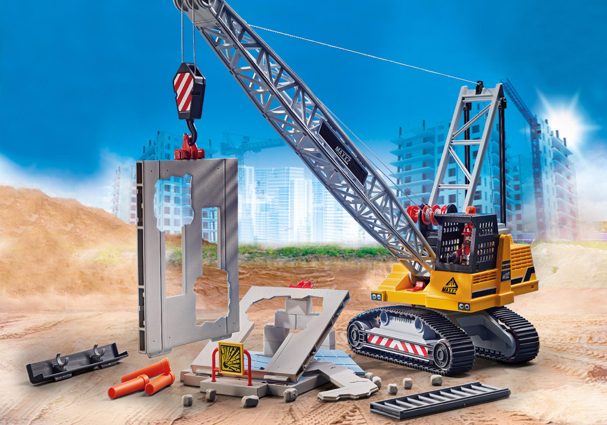 playmobil mini excavator with building section