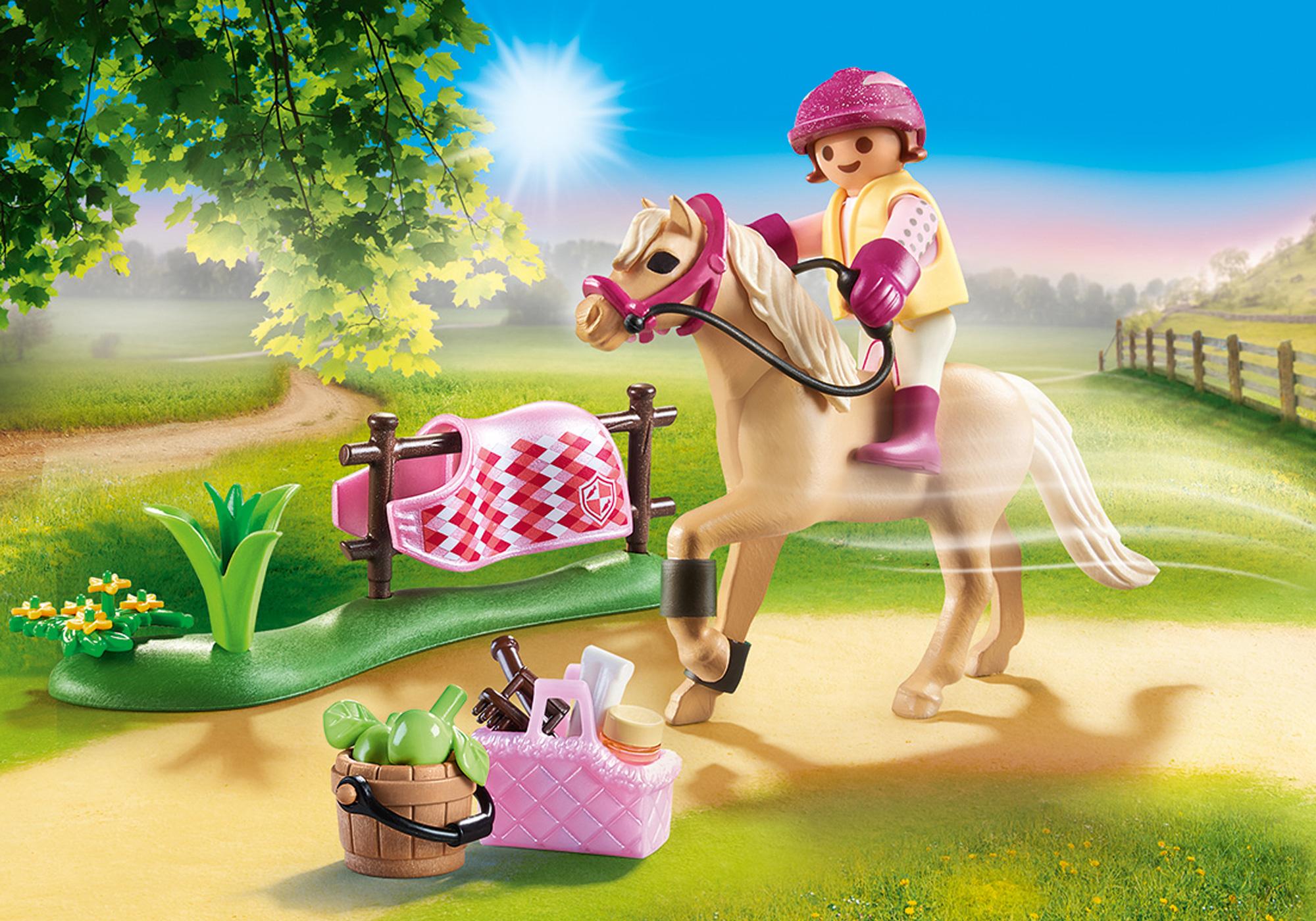 70521 Cavali&egrave;re avec poney beige
