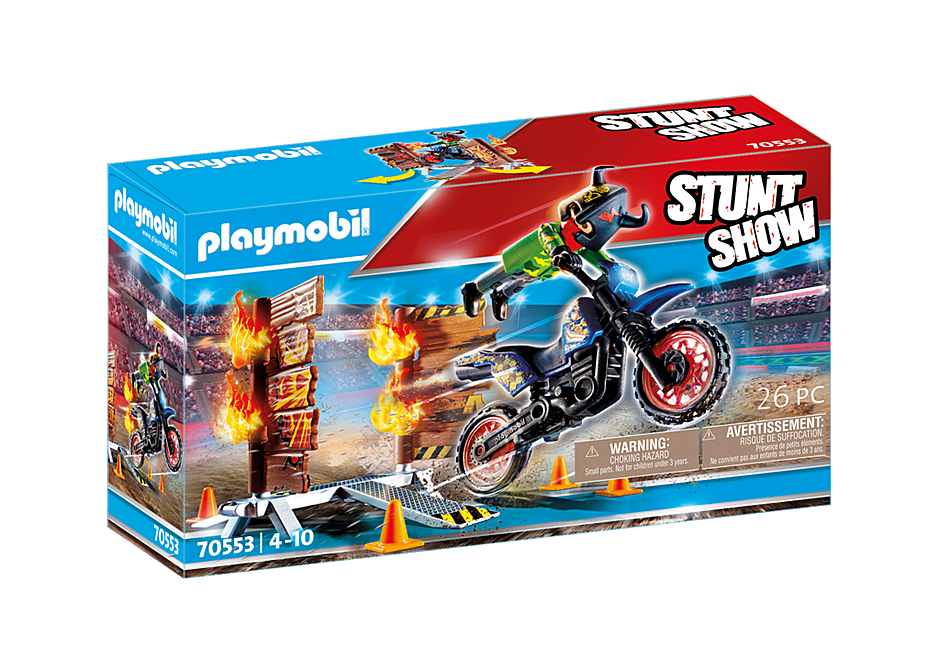 70553 Stuntshow Motorcykel med brandmur detail image 2