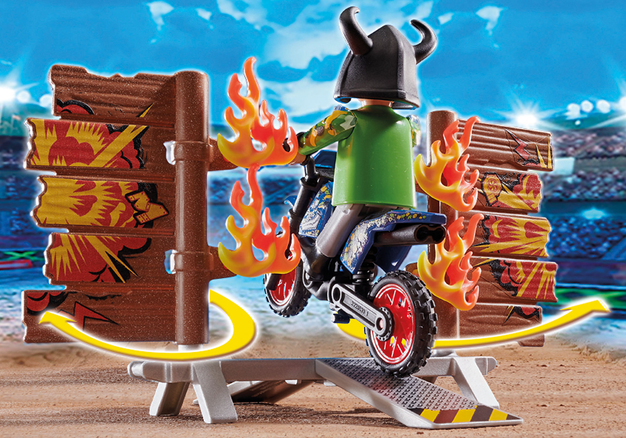 Stunt Show Motocross with Fiery Wall - 70553