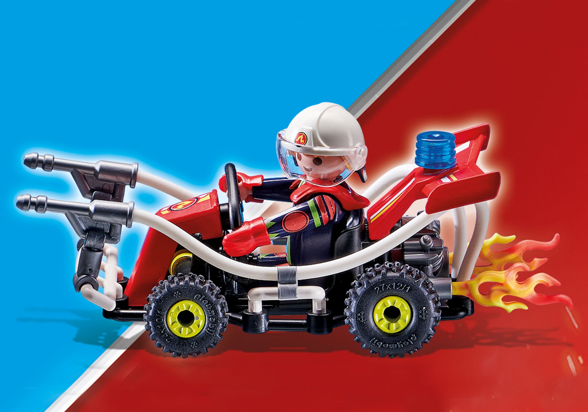 Stuntshow Playmobil Accessoires Inclus Kart Pompier avec 1 Personnage Cascadeur 