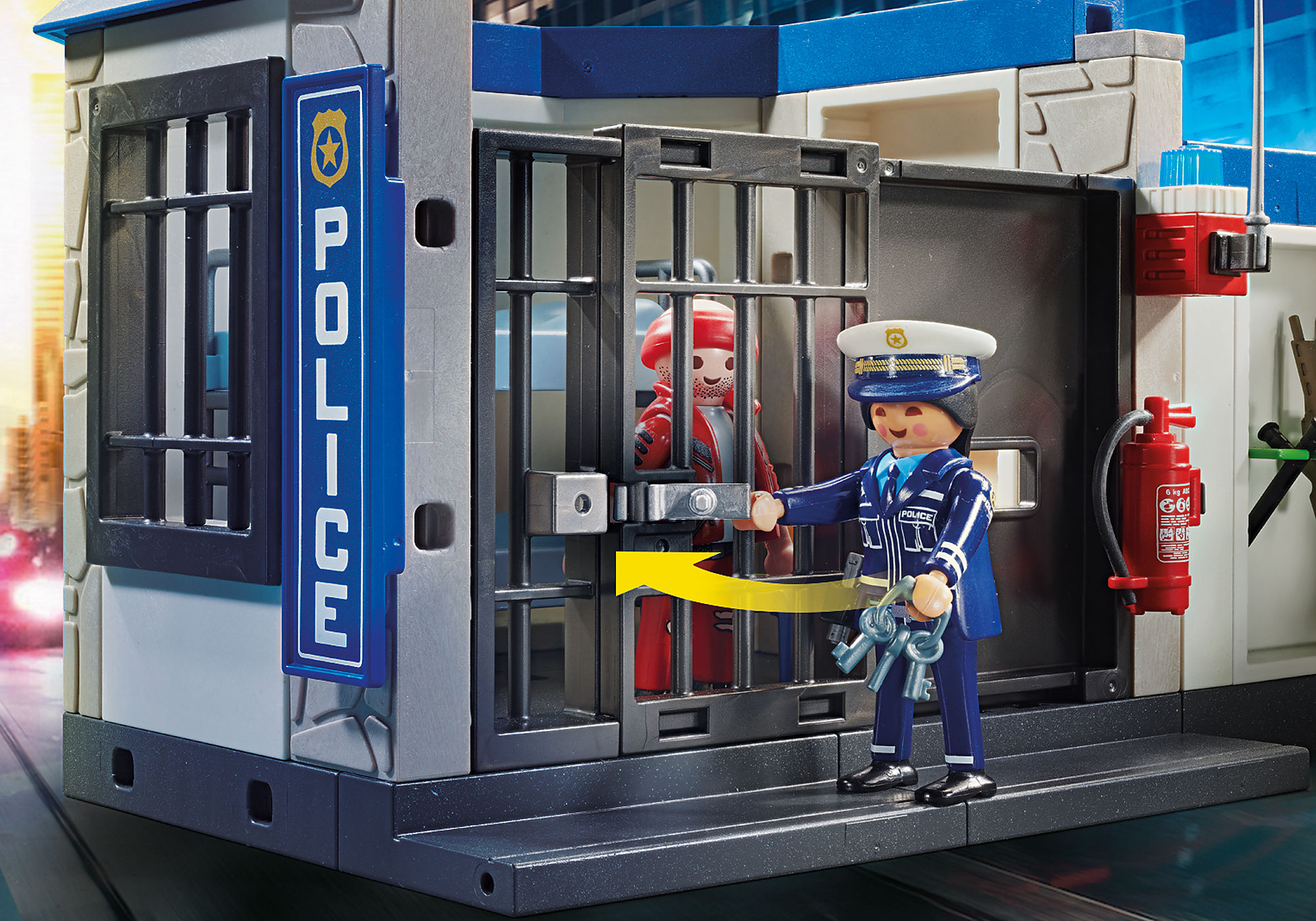 Police Command Center with Prison Playmobil Playset