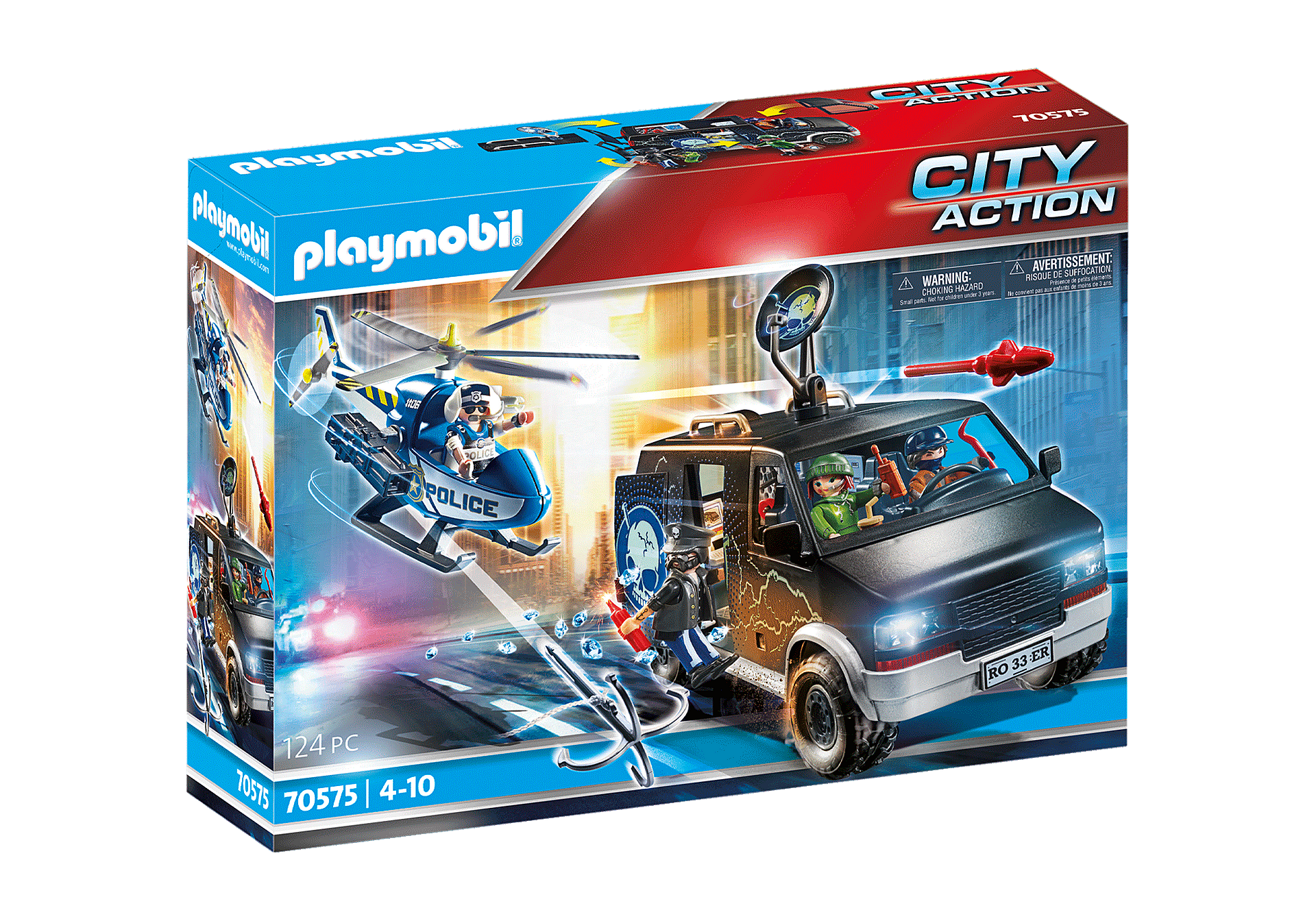 Voiture Police Playmobil City Action Camion de bandits et policier - 70575 | PLAYMOBIL®