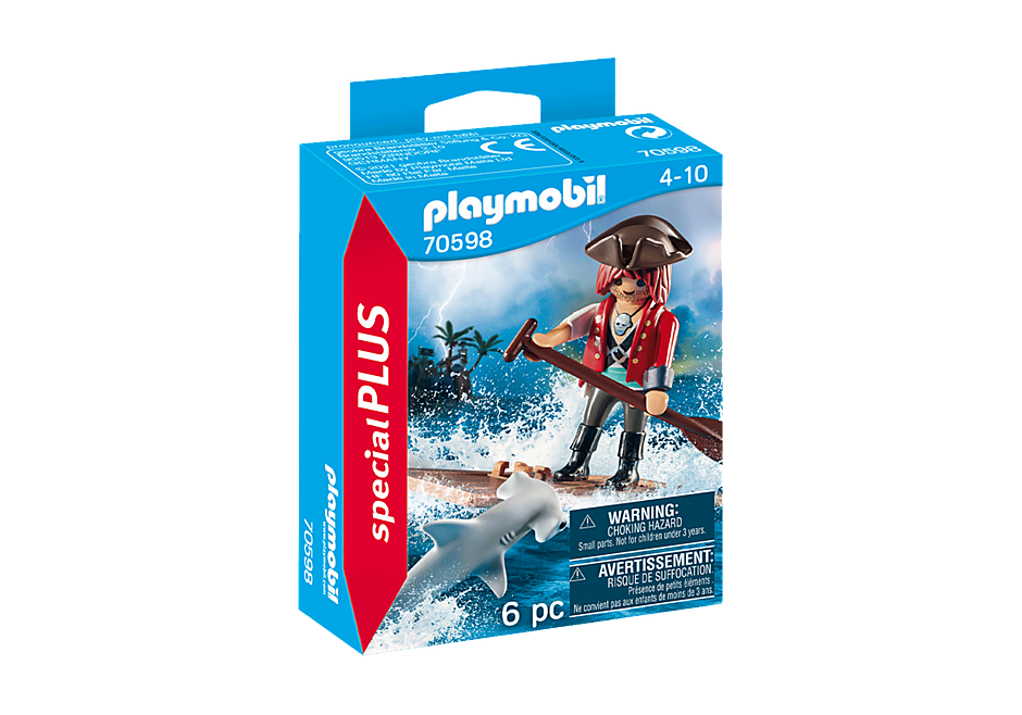 70598 Pirat med tømmerflåde og hammerhaj detail image 2