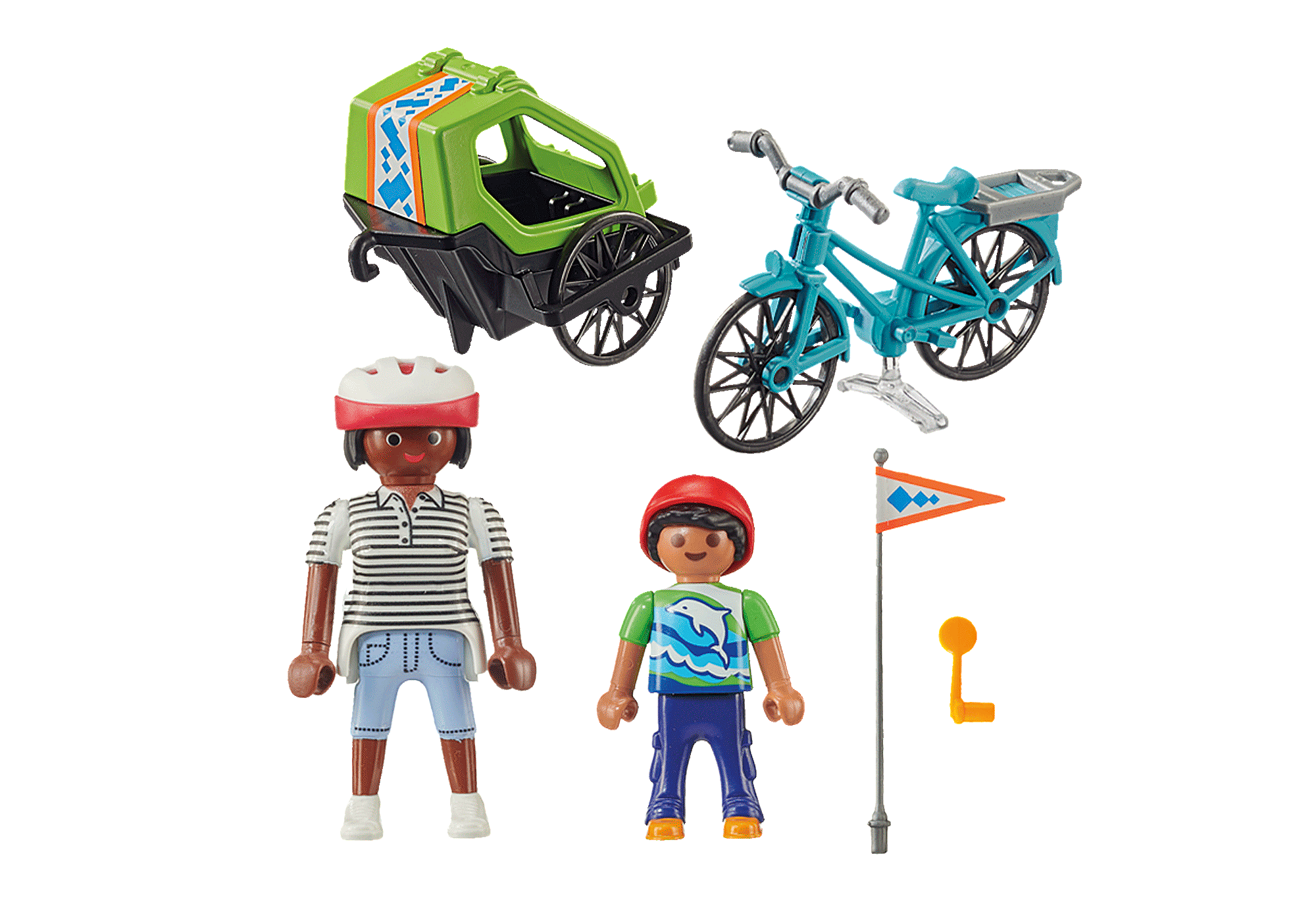 ② Vélo PLAymobil avec remorque enfant - neuf — Jouets
