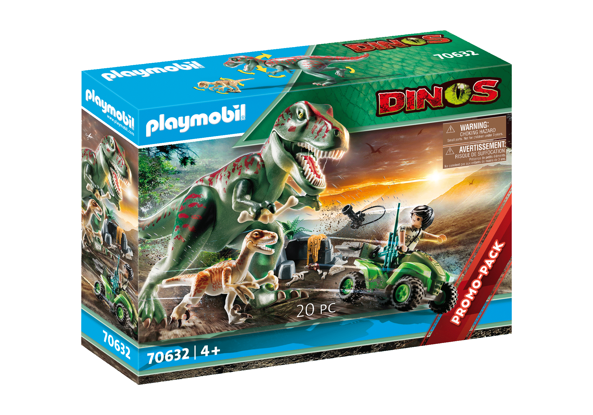 playmobil volcano with tyrannosaurus