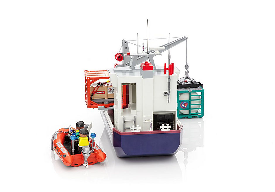 Playmobil cargo ship top with loading crane