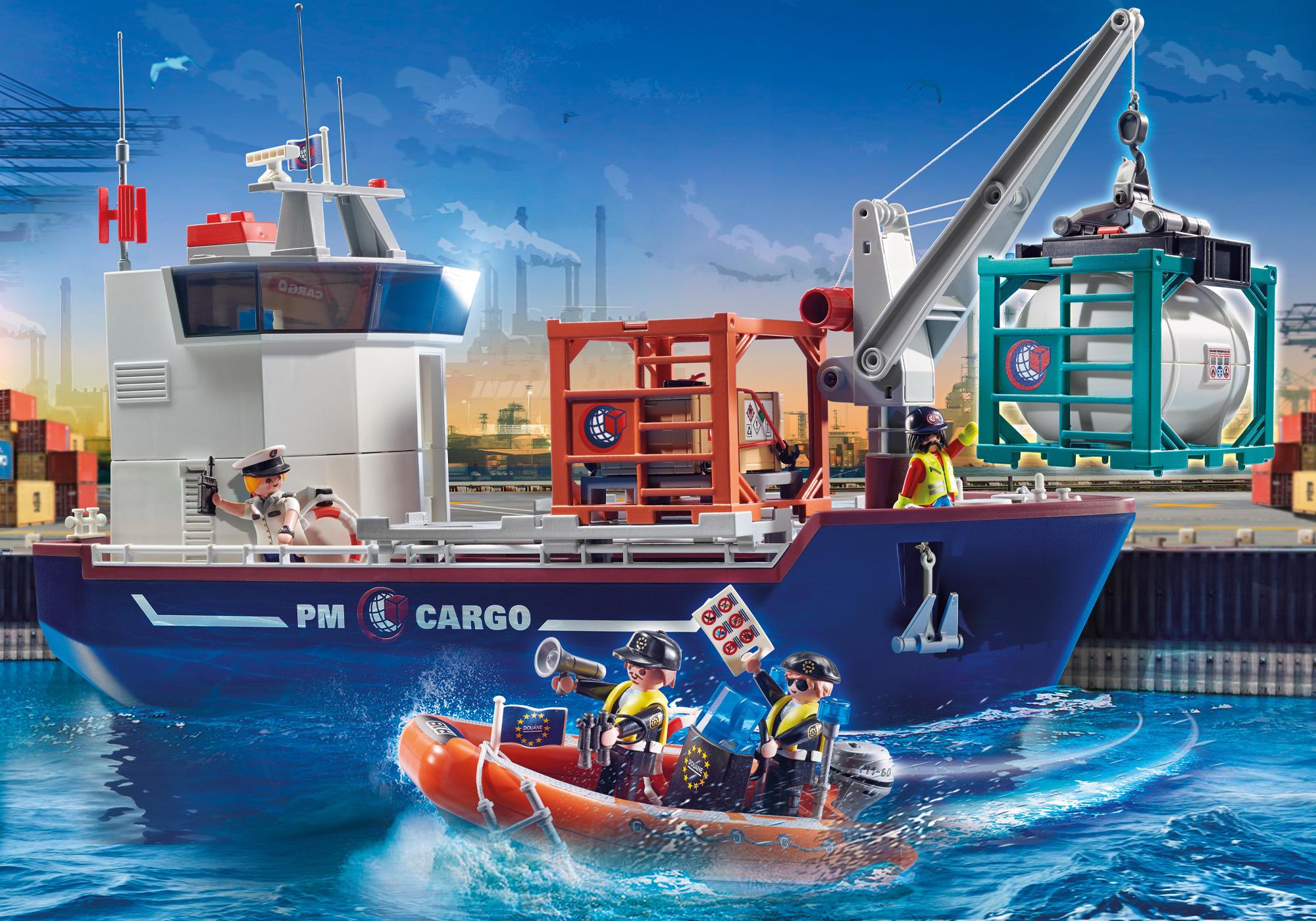 70769 Grand cargo avec bateau de douaniers