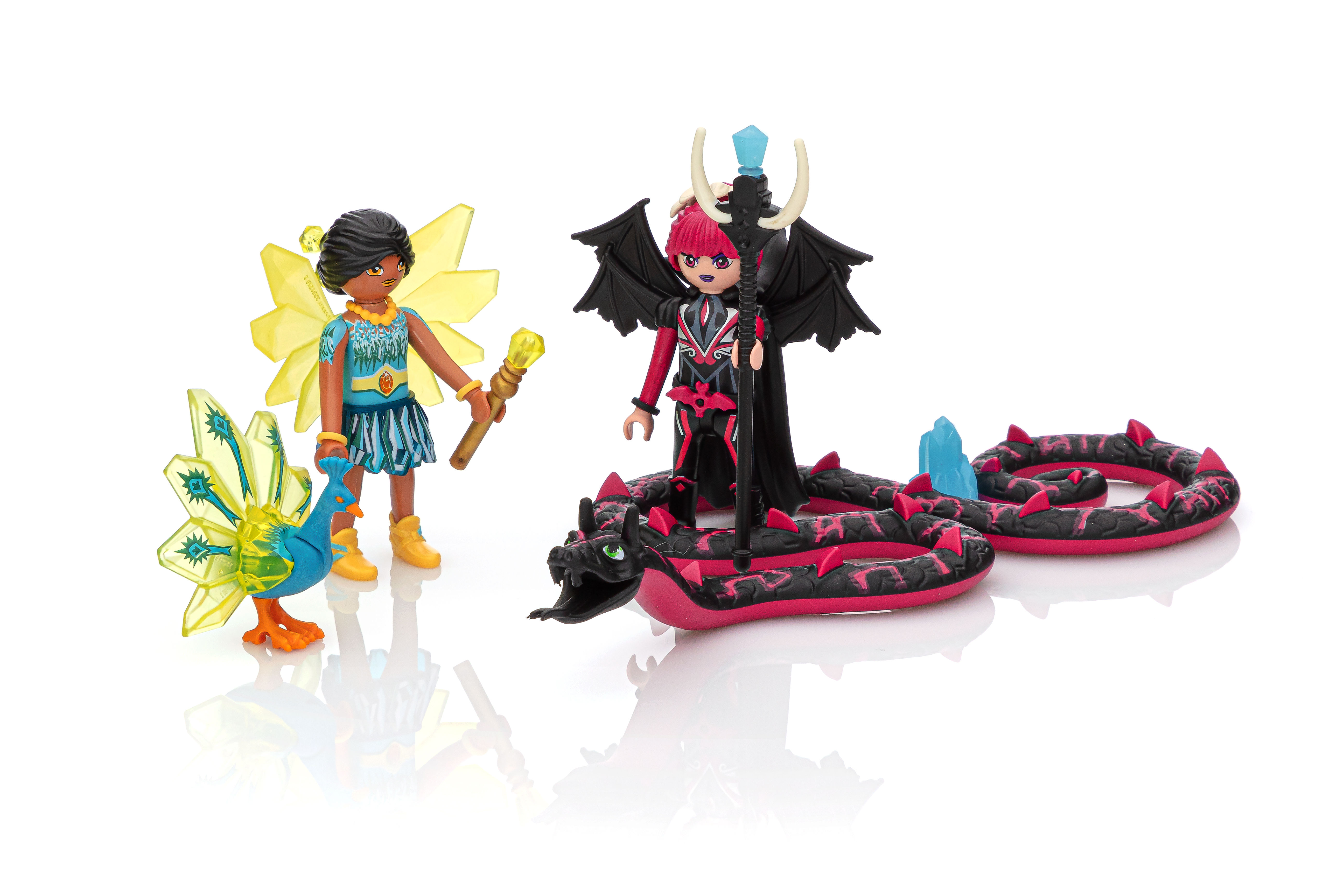 Playmobil Adventures of Ayuma Crystal Fairy and Bat Fairy with Soul Animals