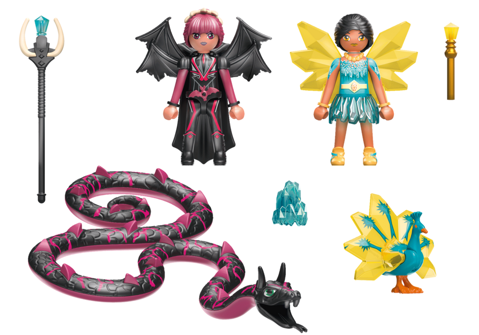 Playmobil 70803 Crystal Fairy und Bat Fairy mit Seelentieren Adventures of Ayuma 