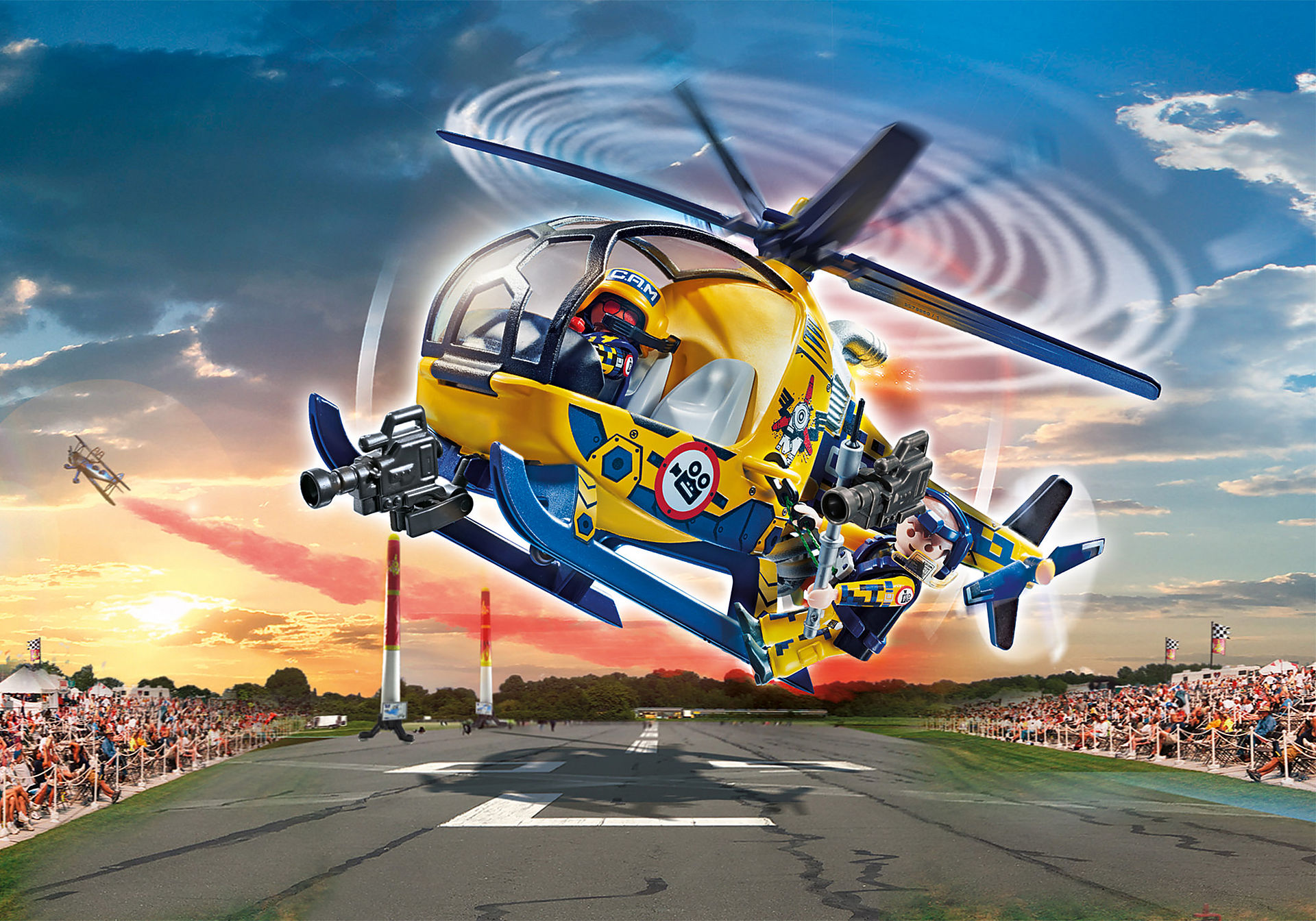 70833 Air Stunt Show Elicottero con troupe per le riprese zoom image1