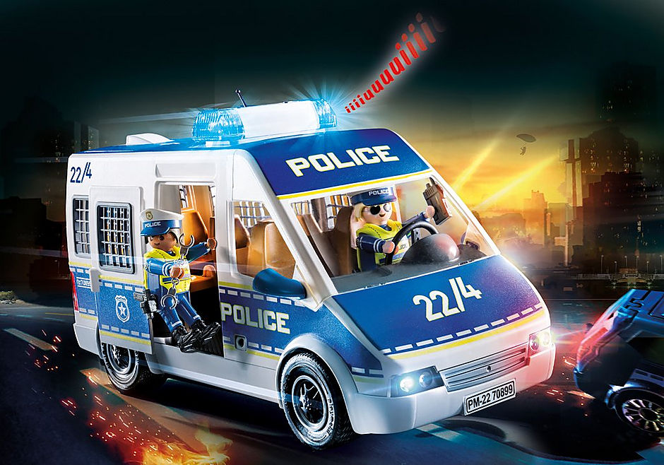 70899 Polizei-Mannschaftswagen mit Licht und Sound detail image 1