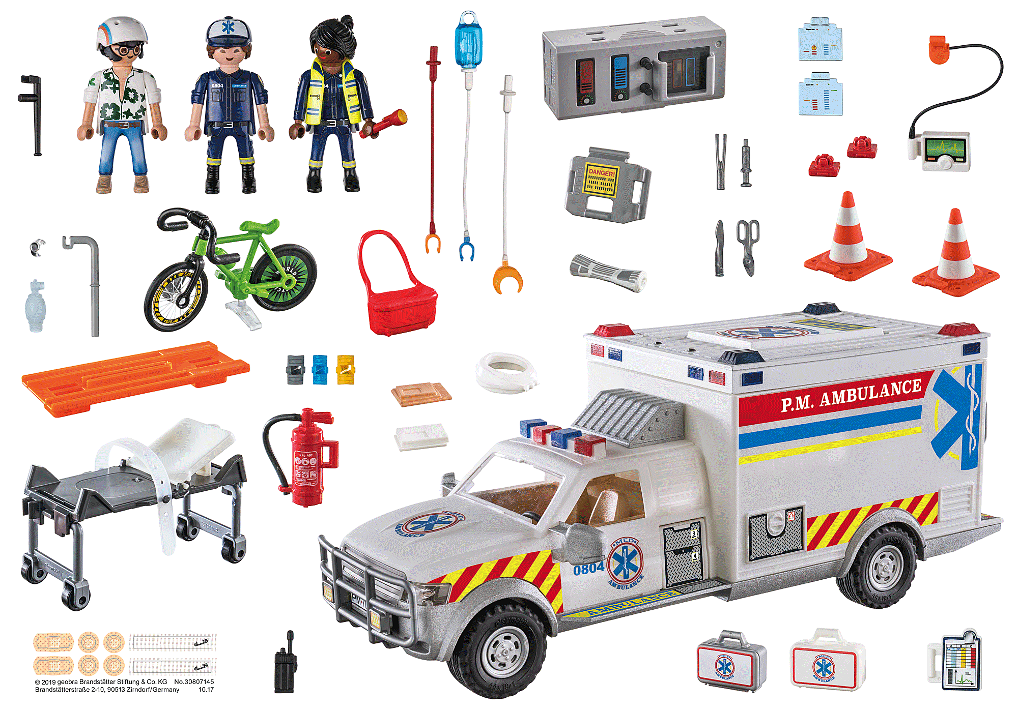 Rescue Vehicles: Ambulance with Lights - | PLAYMOBIL®