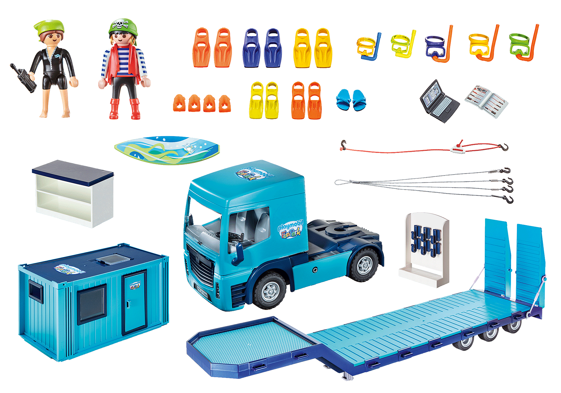 70959 PLAYMOBIL FunPark Flat Bed Truck with Container zoom image3