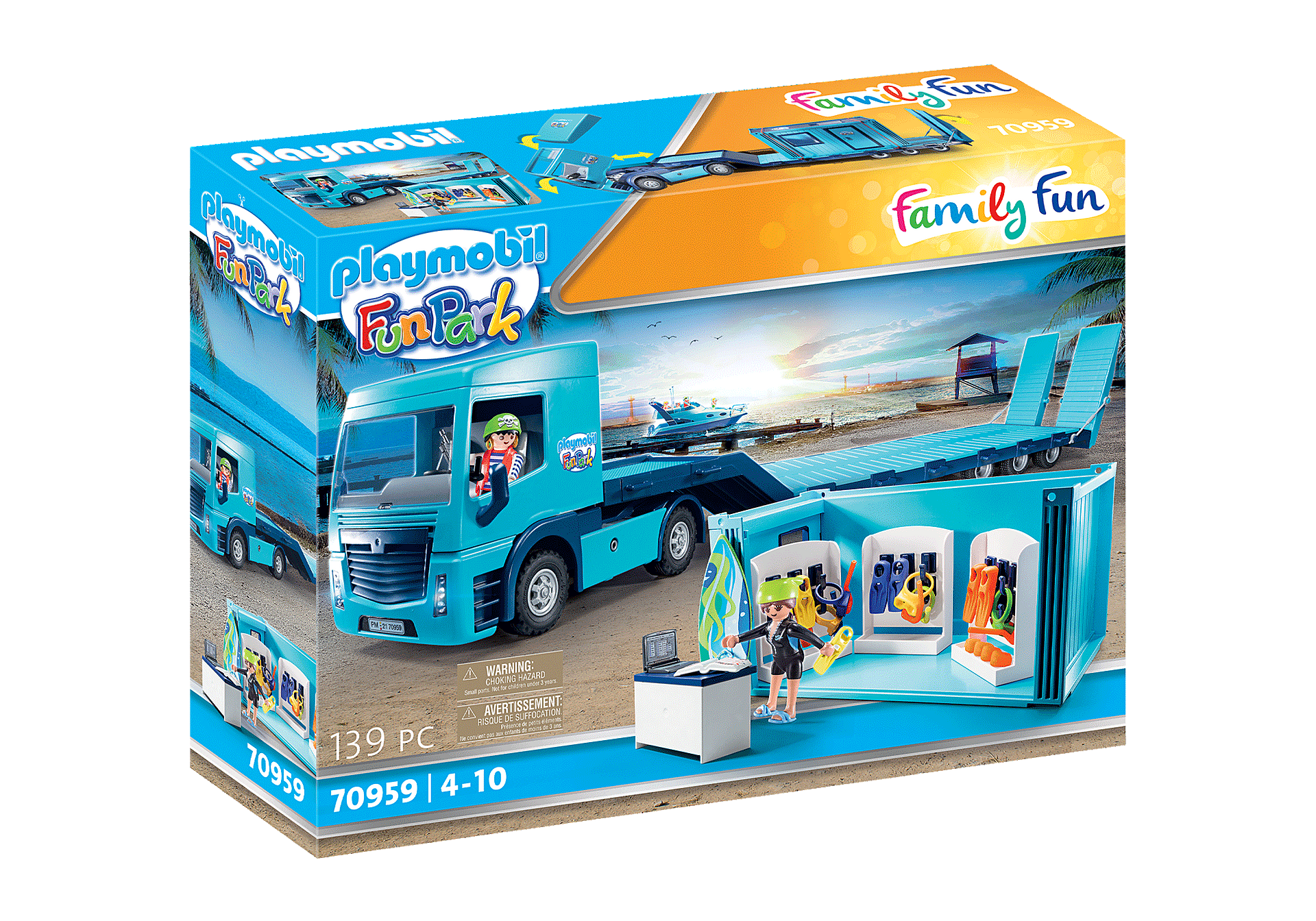 70959 PLAYMOBIL FunPark Flat Bed Truck with Container zoom image2