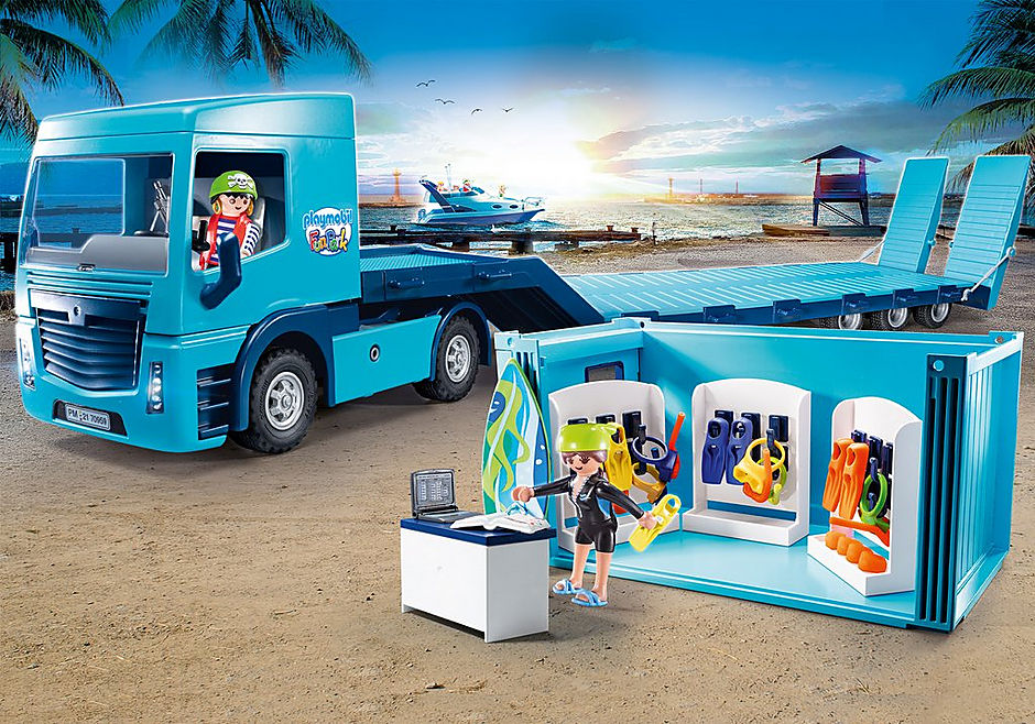 70959 PLAYMOBIL FunPark Autocarro con container detail image 1