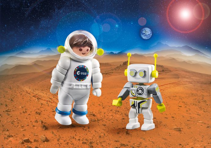 Playmobil 9492 Space Astronaut and Robot Figures Duo Pack Age 6+ 