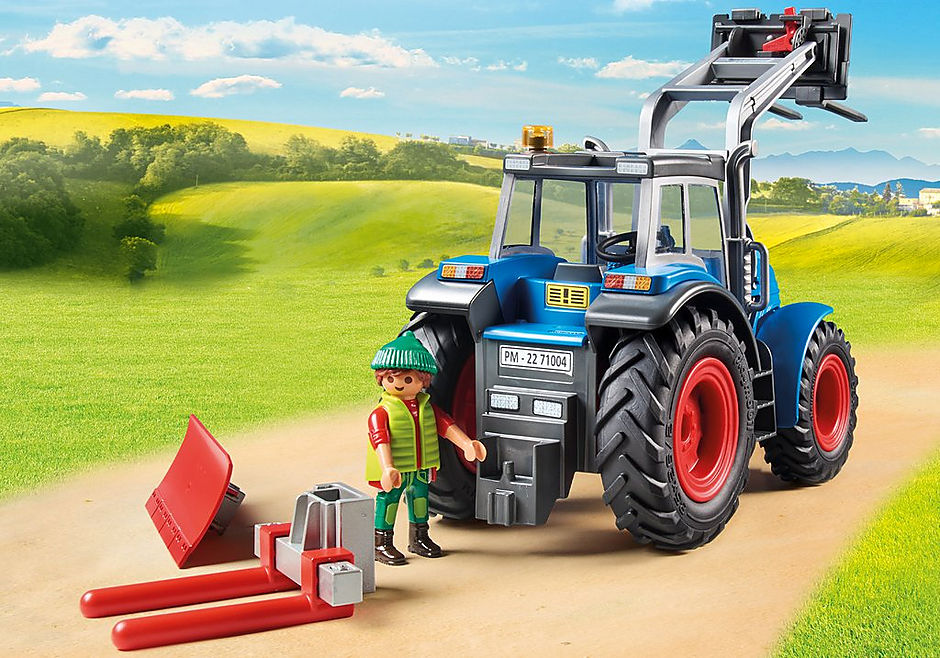 71004 Iso traktori tarvikkeineen detail image 4