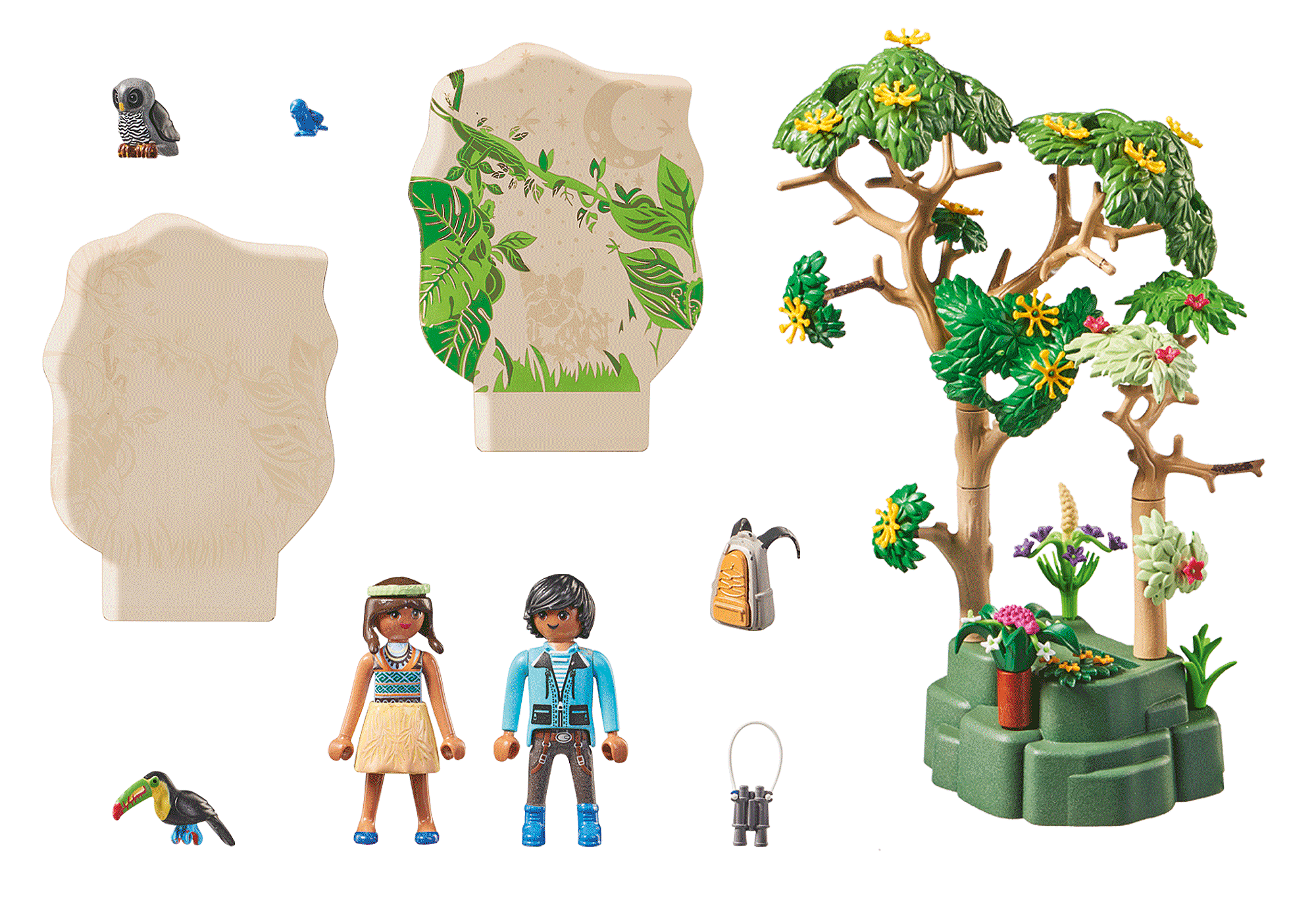 PLAYMOBIL - 71009 - Wiltopia - Forêt tropicale avec veilleuse - Jouet  écologique pour enfant de 4 ans et plus vert - Playmobil
