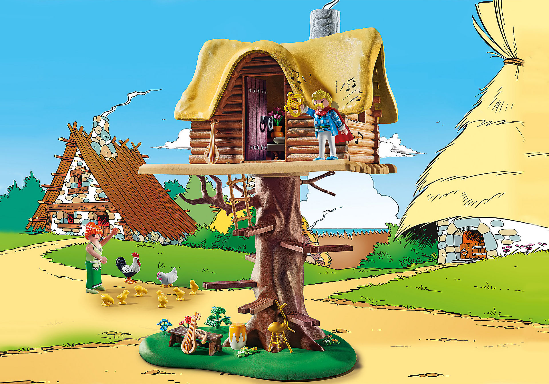 71016 Asterix: Cacofonix com casa da árvore zoom image1