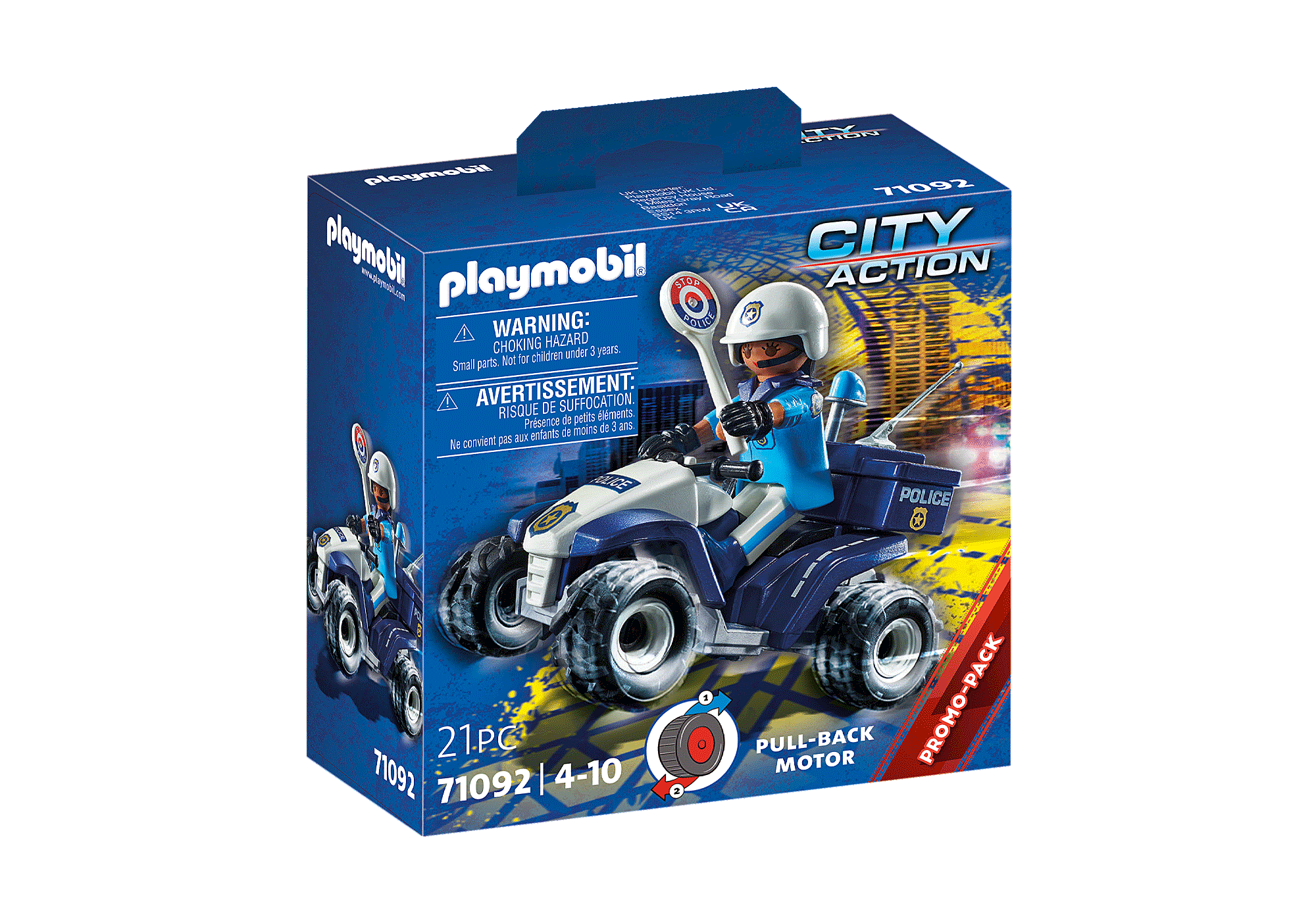 PLAYMOBIL City Action - Policier et quad, Jouets de construction 71092