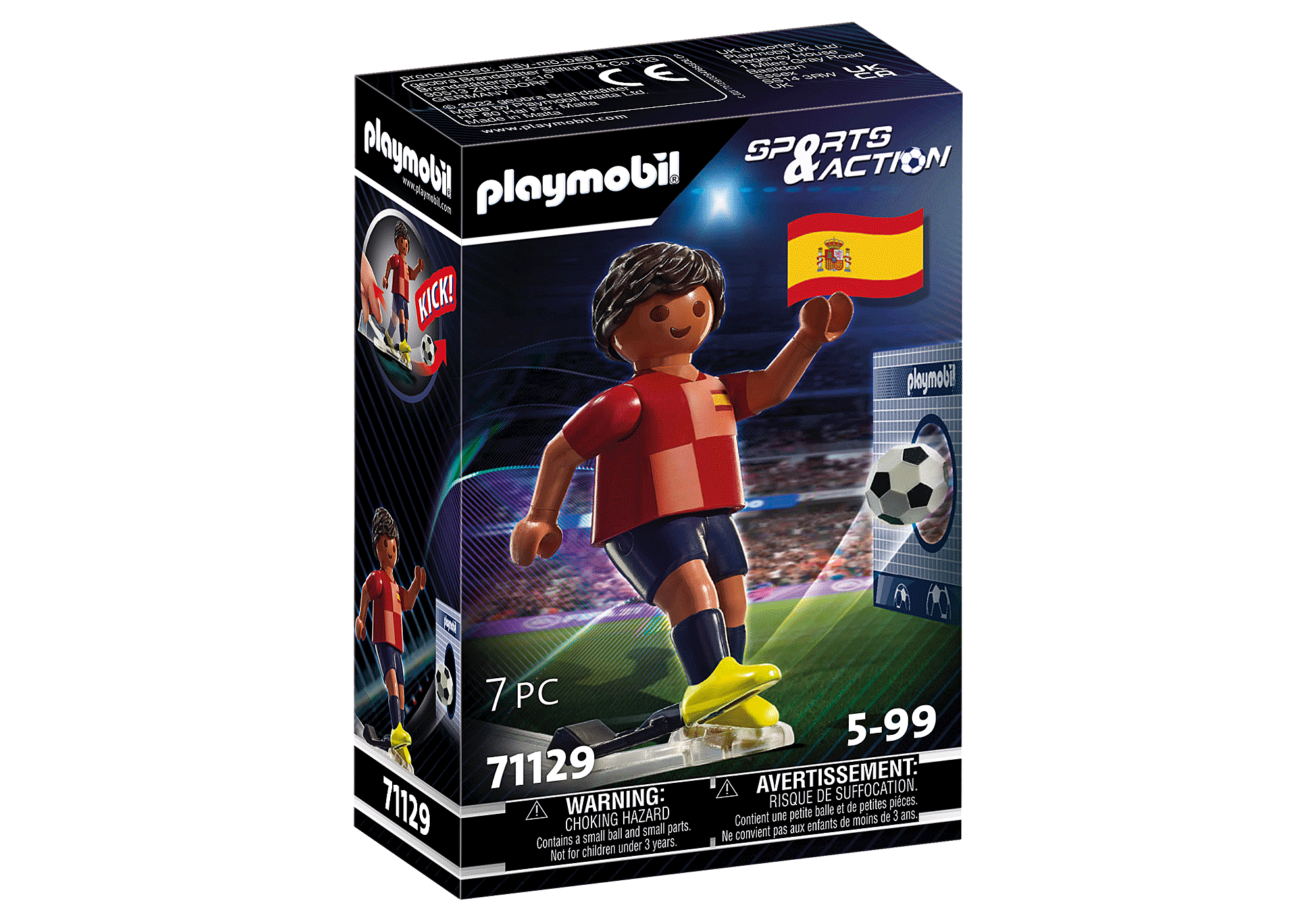 Playmobil Joueur De Football Espagne 70482 Multicolore