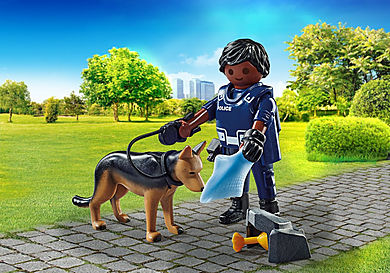 71162 Polizist mit Spürhund