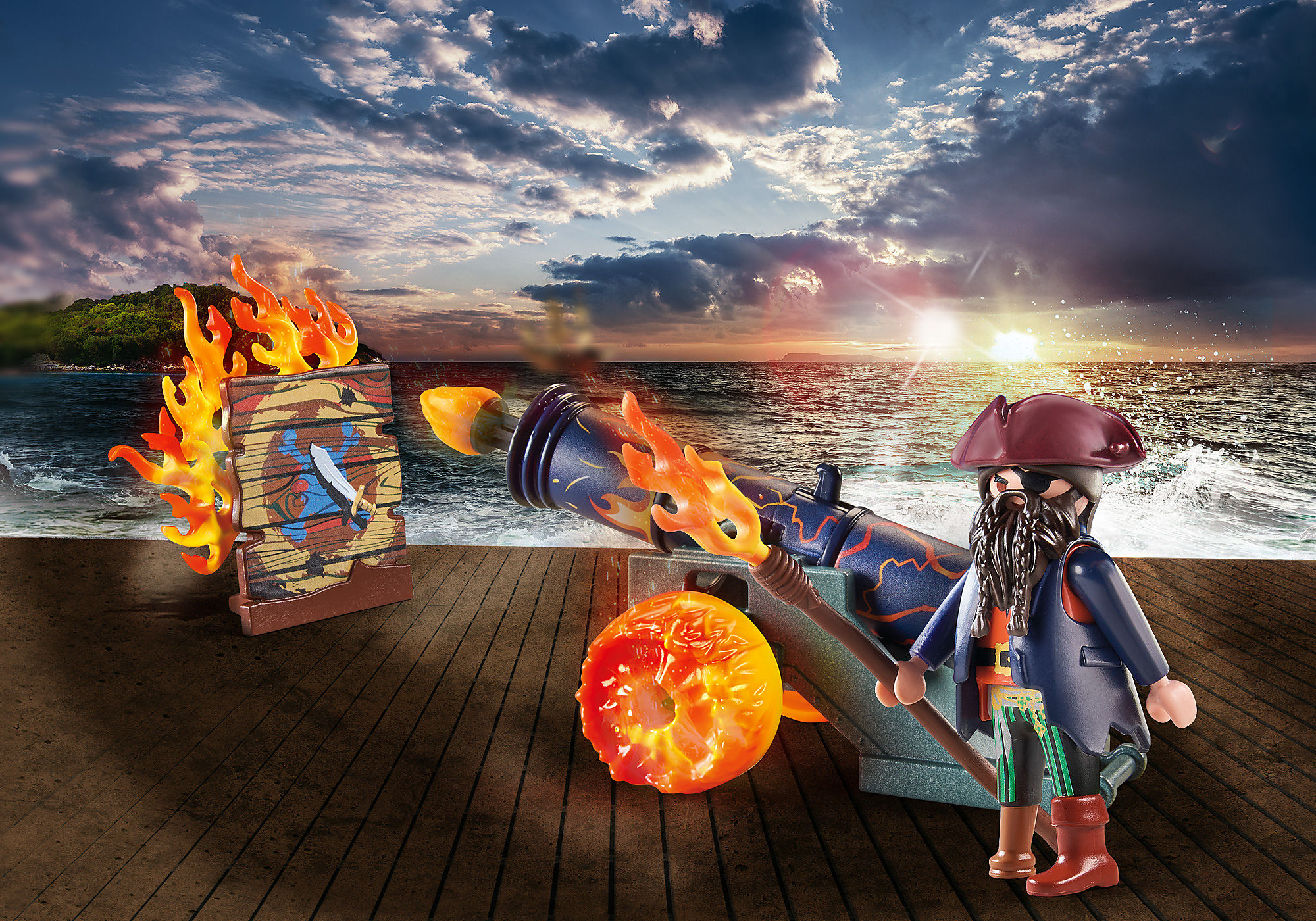 Playmobil Pirates - Treasure Island With Rowboat - 70962 - 104 D