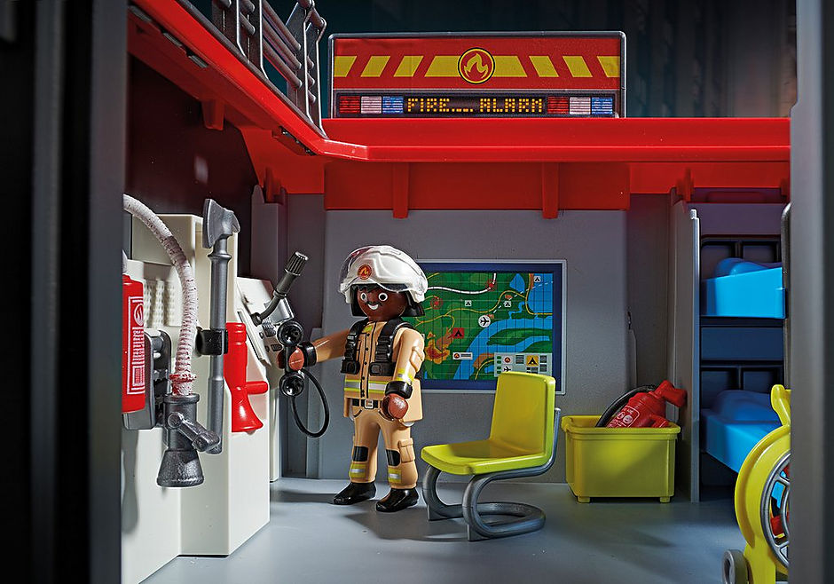 Playmobil - Caserne de pompiers transportable - Playmobil - Rue du