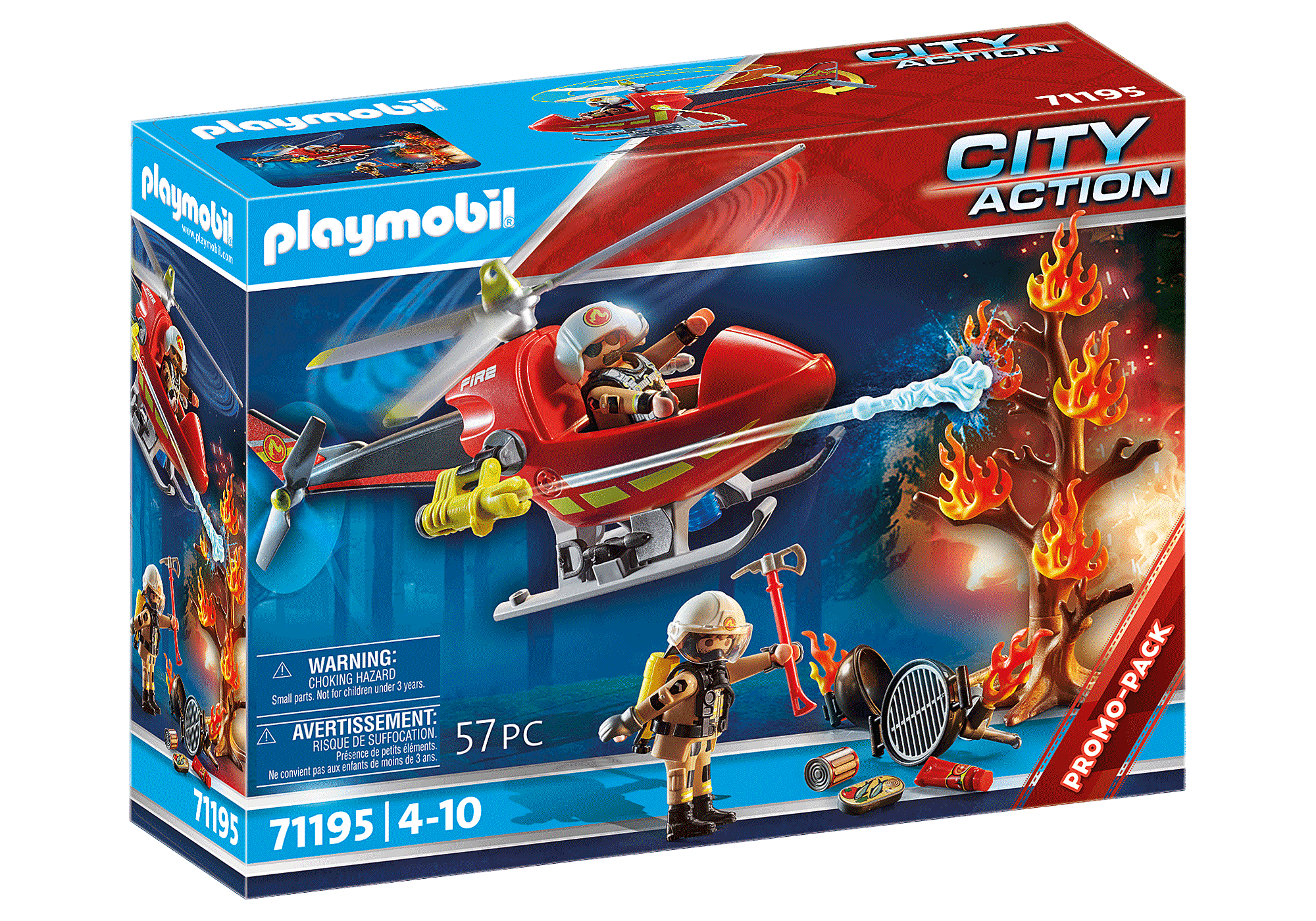 Kruis aan Trein Begrafenis Fire Rescue Helicopter - 71195 | PLAYMOBIL®