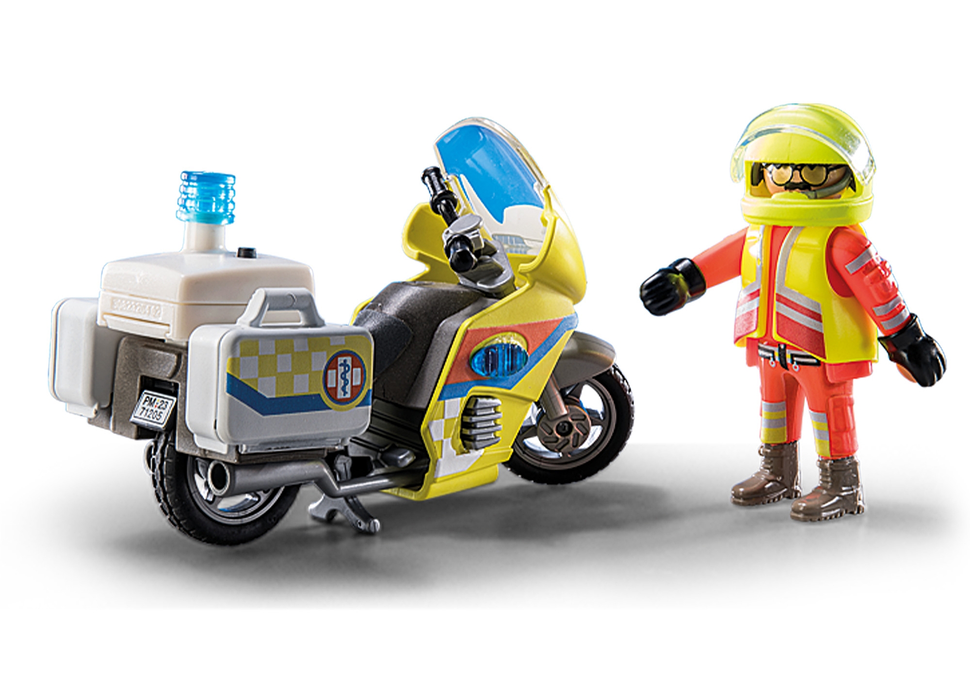 Playmobil City Life Rescue Motorcycle With Flashing Light Building Set  71205 