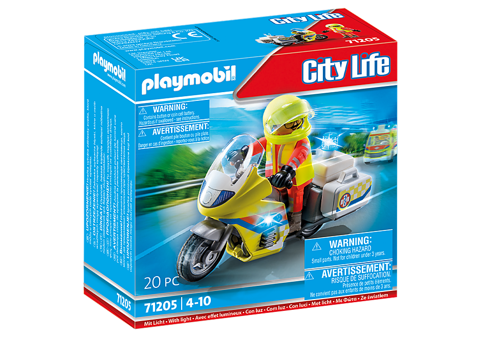 Rescue Motorcycle with Flashing Light - 71205 PLAYMOBIL®