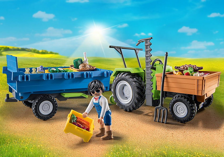71249 Harvester Tractor with Trailer detail image 1