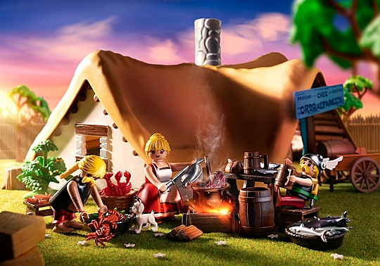 PLAYMOBIL Asterix 71266 la Cabaña de Ordenalfabetix, Ordenalfabetix y su  Esposa Elosumarin, Juguete para niños a