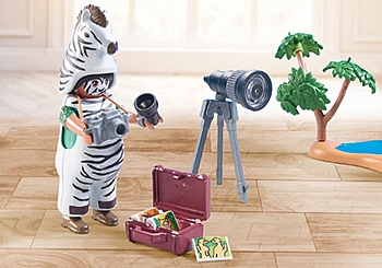 Fotosafari mit besonderem Zebra-Kostüm