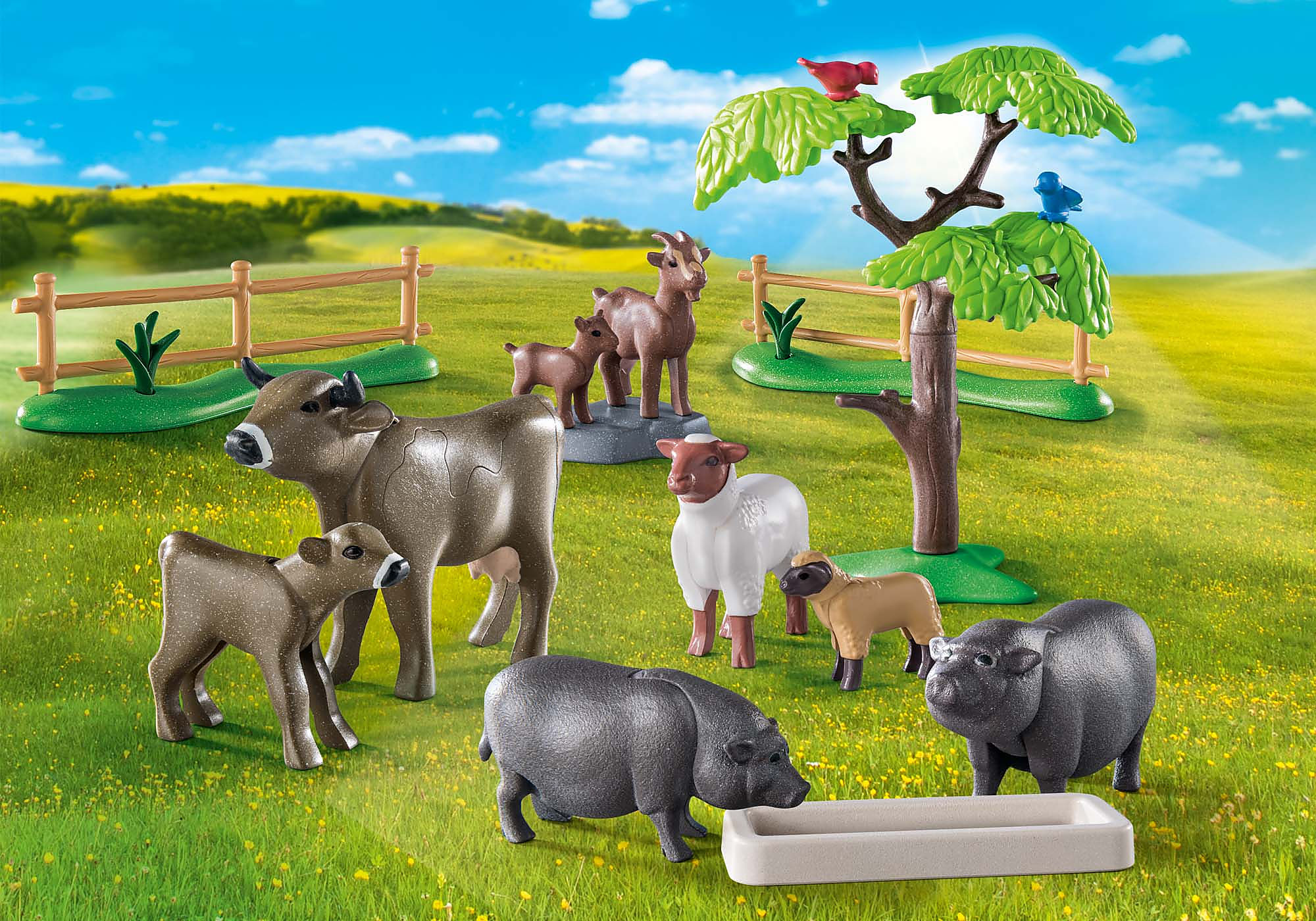 Playmobil 70137 - country la ferme - enfants avec petits animaux