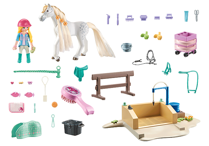 Isabellas PLAYMOBIL Pferde-Waschplatz für stylische Pferdepflege