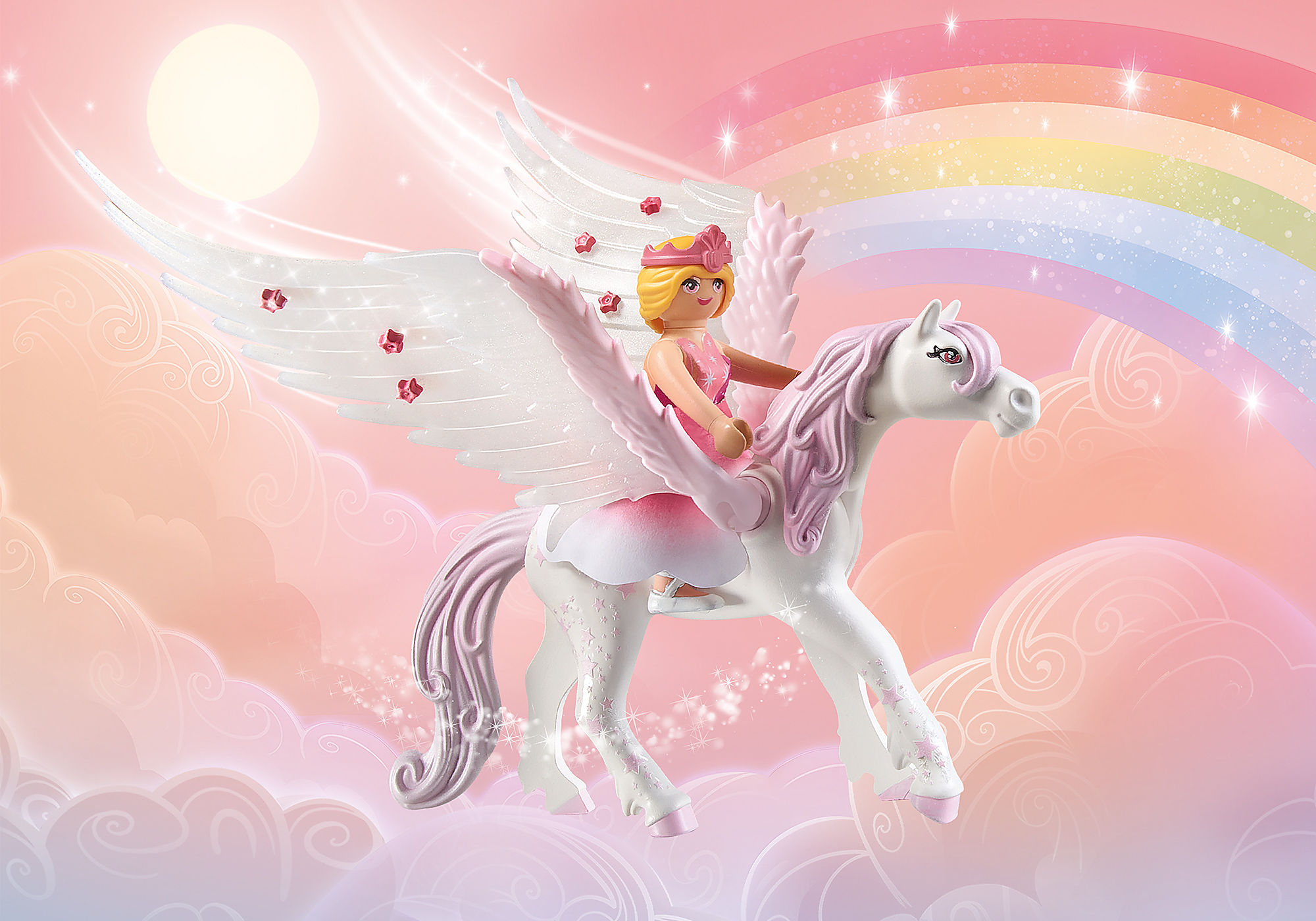 Cheval Ailé Magique Rose Barbie Pegasus