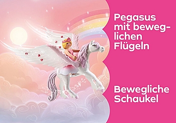Pegasus mit beweglichen Flügeln für Ausflüge