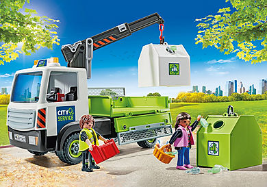71431 Lastbil med container til genbrugsglas
