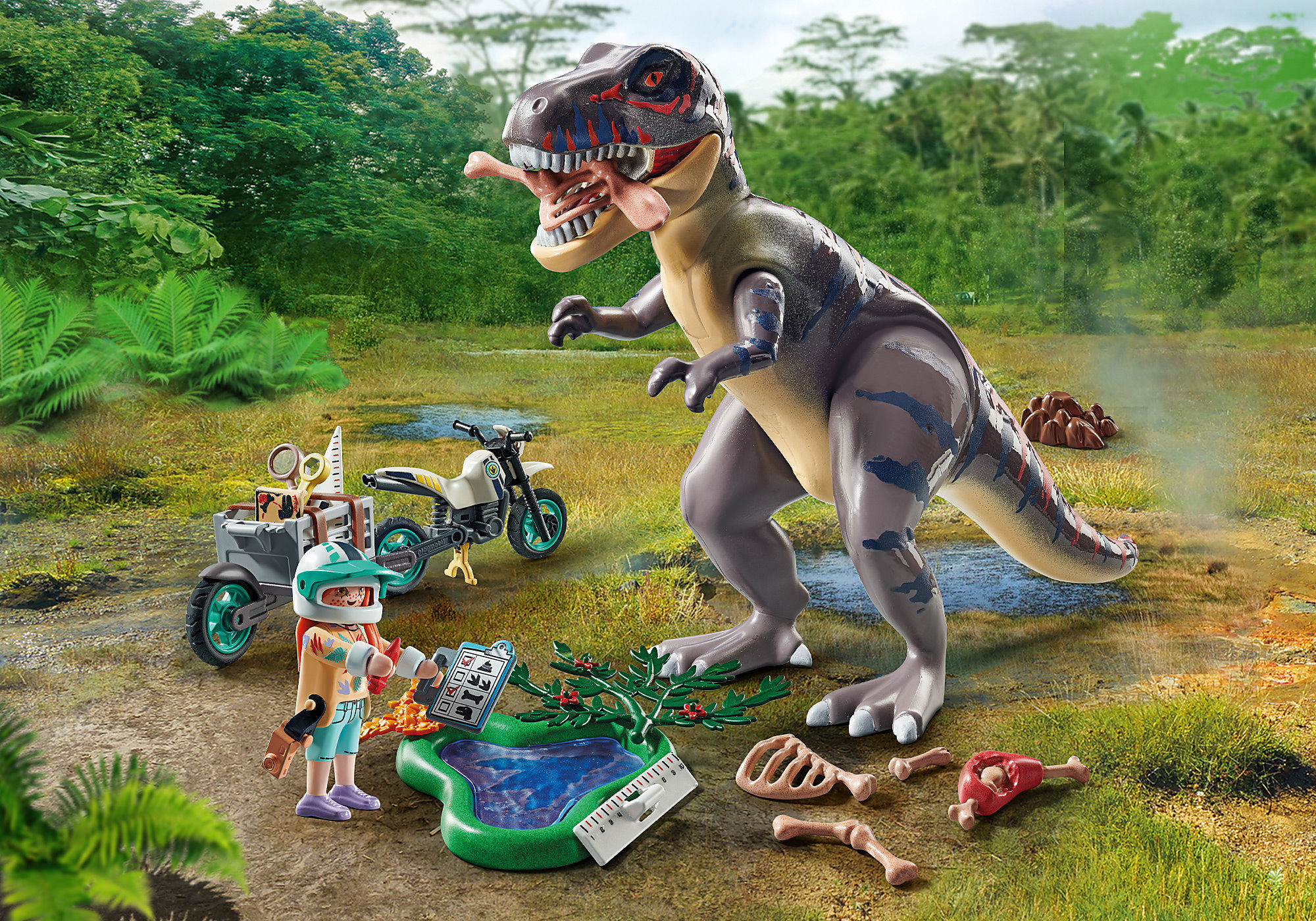 Dino Expedition with Amphibious Vehicle - Playmobil dinosaures 5019