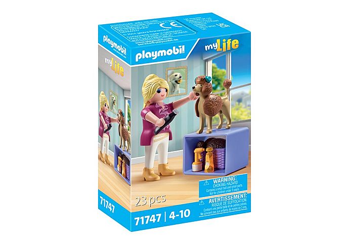 Create trendy styles with the PLAYMOBIL Dog Groomer