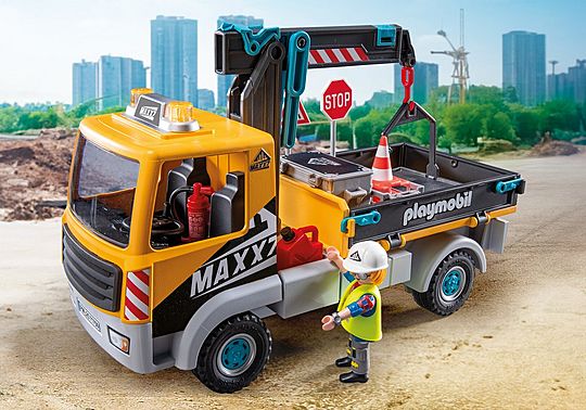 Baustellen-LKW mit Kran Baustellen-LKW mit Kran